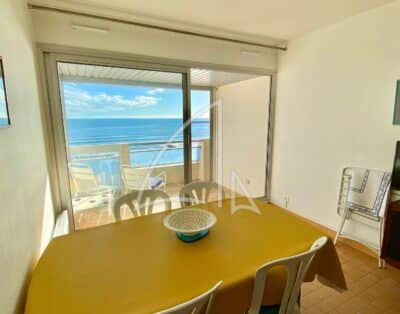 Palavas-Les-Flots – Rive gauche – T2 en 1ère ligne avec vue mer panoramique et place de parking privée